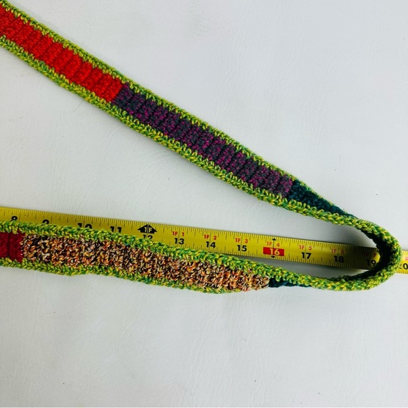 Shoulder Bucket Bag Red Crocheted Design Hippie Boho Purse Aztec Crossbody - Picture 11 of 12